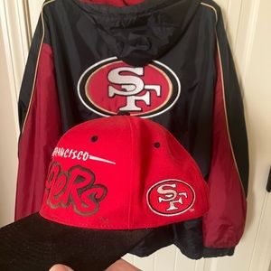 SF 49ers apparel… Lined Nylon shell Jacket w/ hood